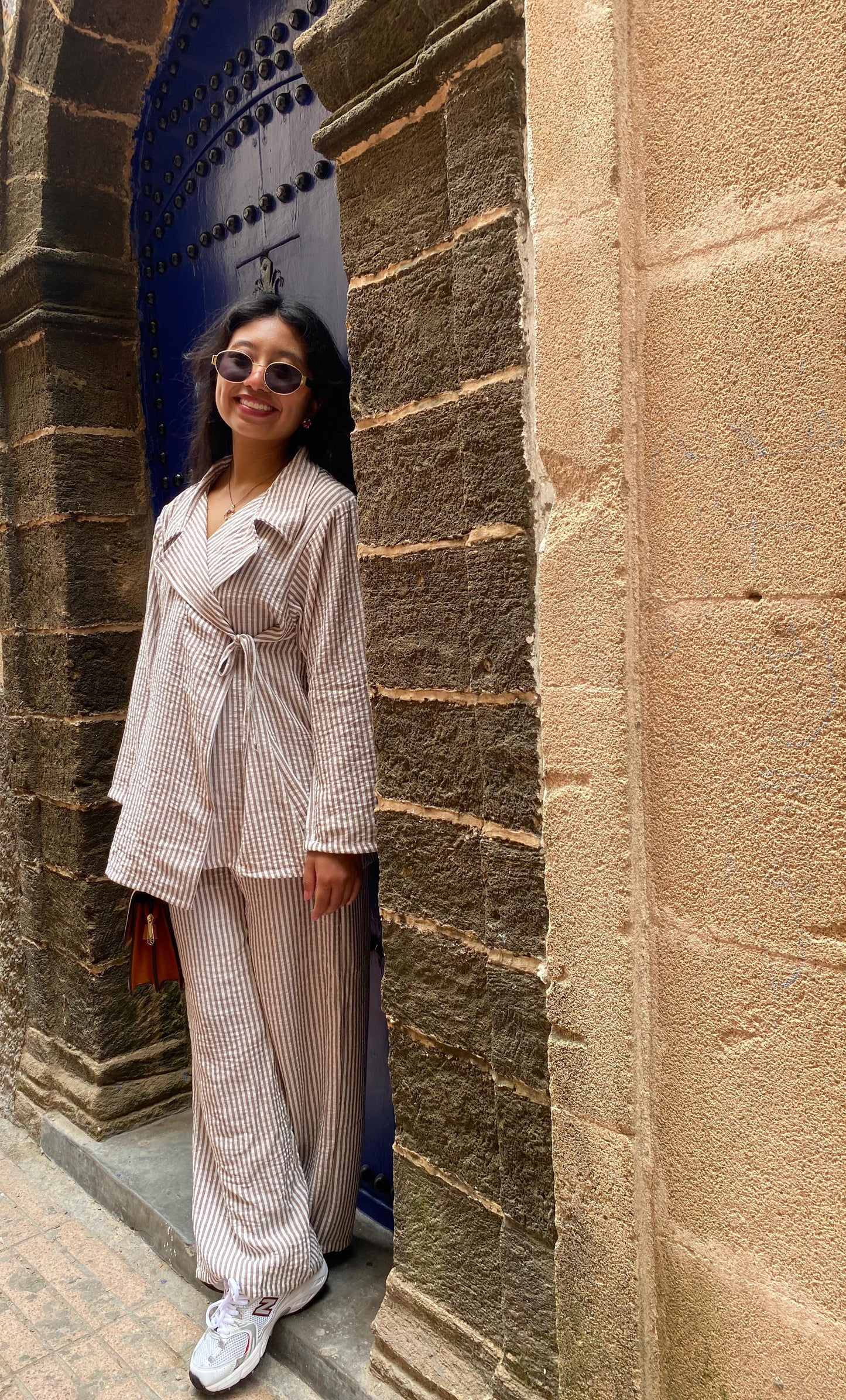 Ensemble en lin rayé - Confort oversize & style bohème